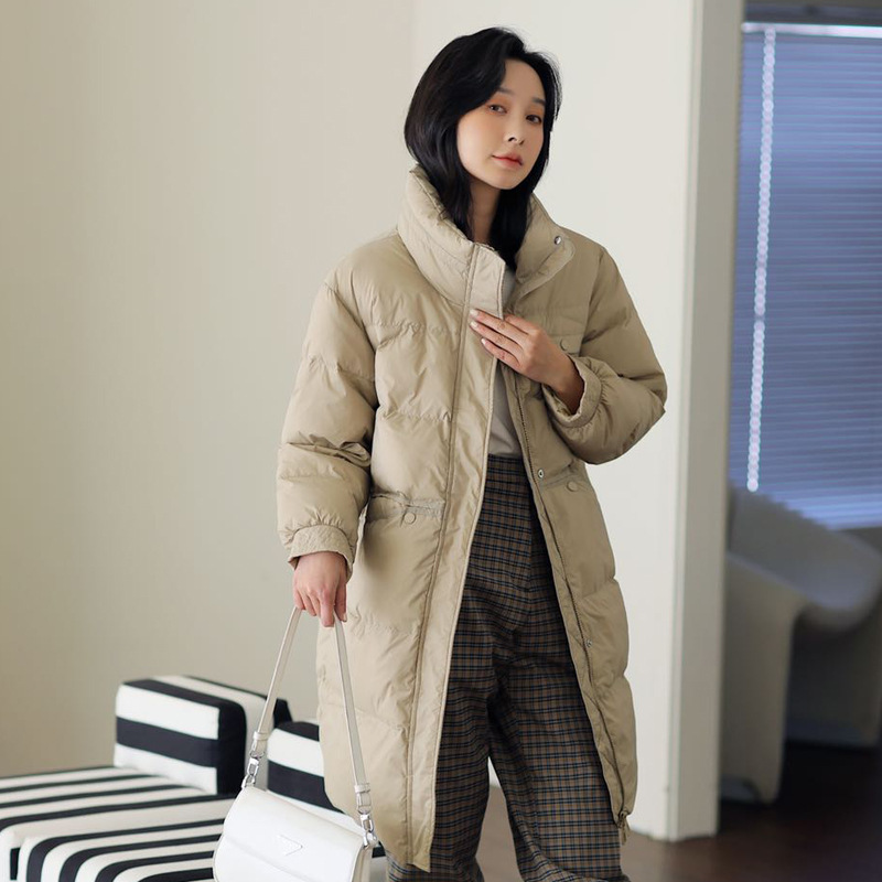 波司澄羽绒服女款高端女嘉兴平湖羽绒服工厂冬季外套冬装中长款90