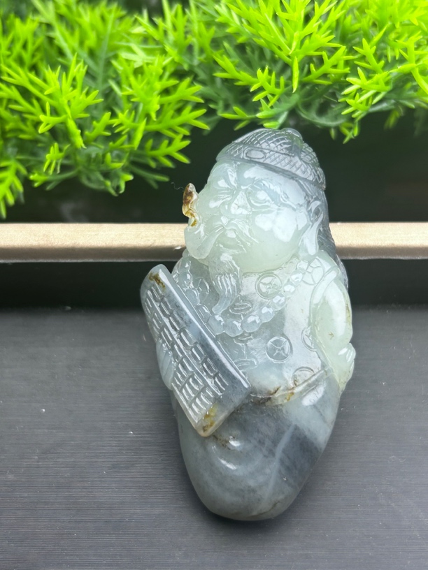 这一家珠宝定制仿古和田玉青花巧色地主财神