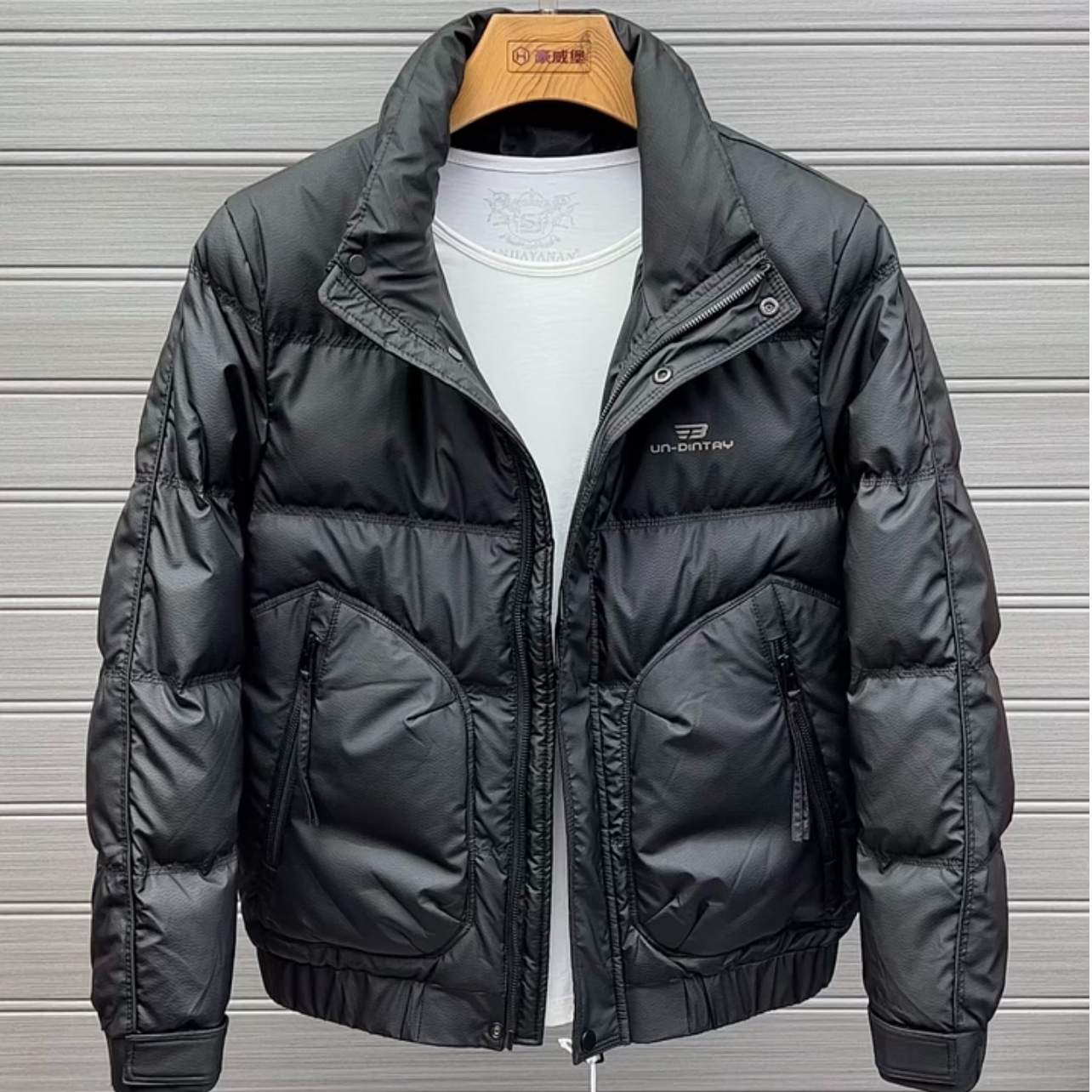 男士羽绒服冬季2025新款帅气修身男装拉链口袋立领加厚秋冬装外套