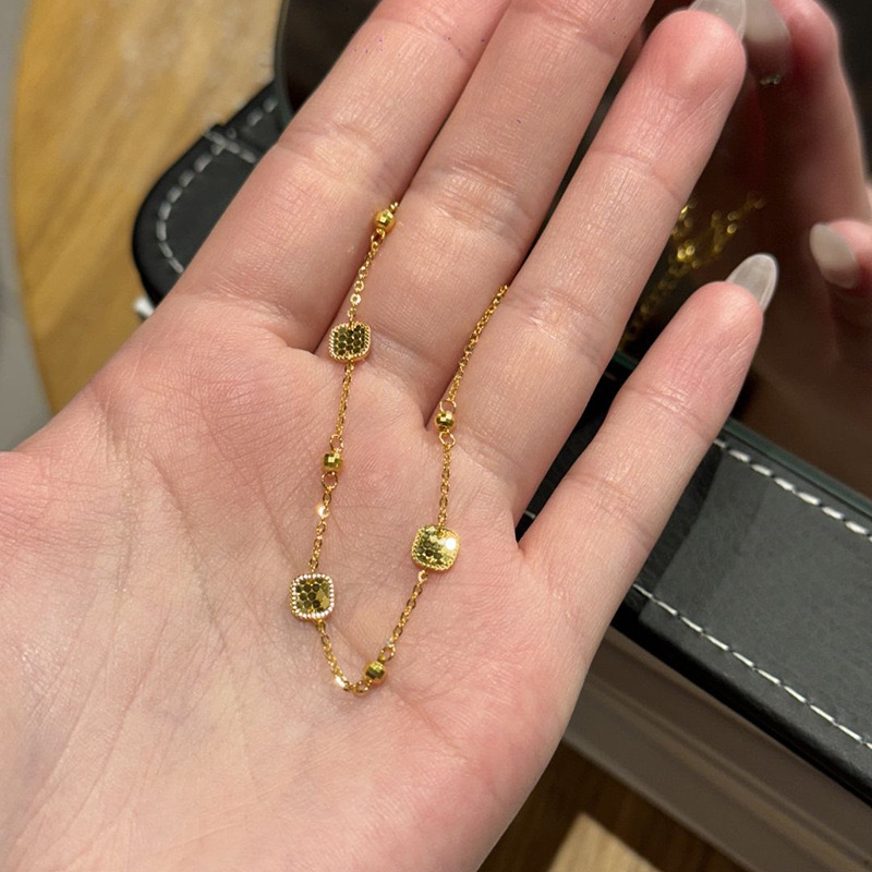 铜合金手链 贵气超闪金色鱼鳞细手链时尚气质精致