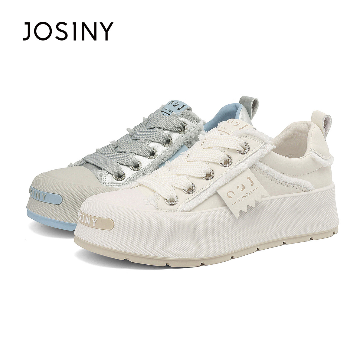 卓诗尼2024秋季新款百搭小白鞋时尚厚底休闲鞋ins小众低帮女鞋