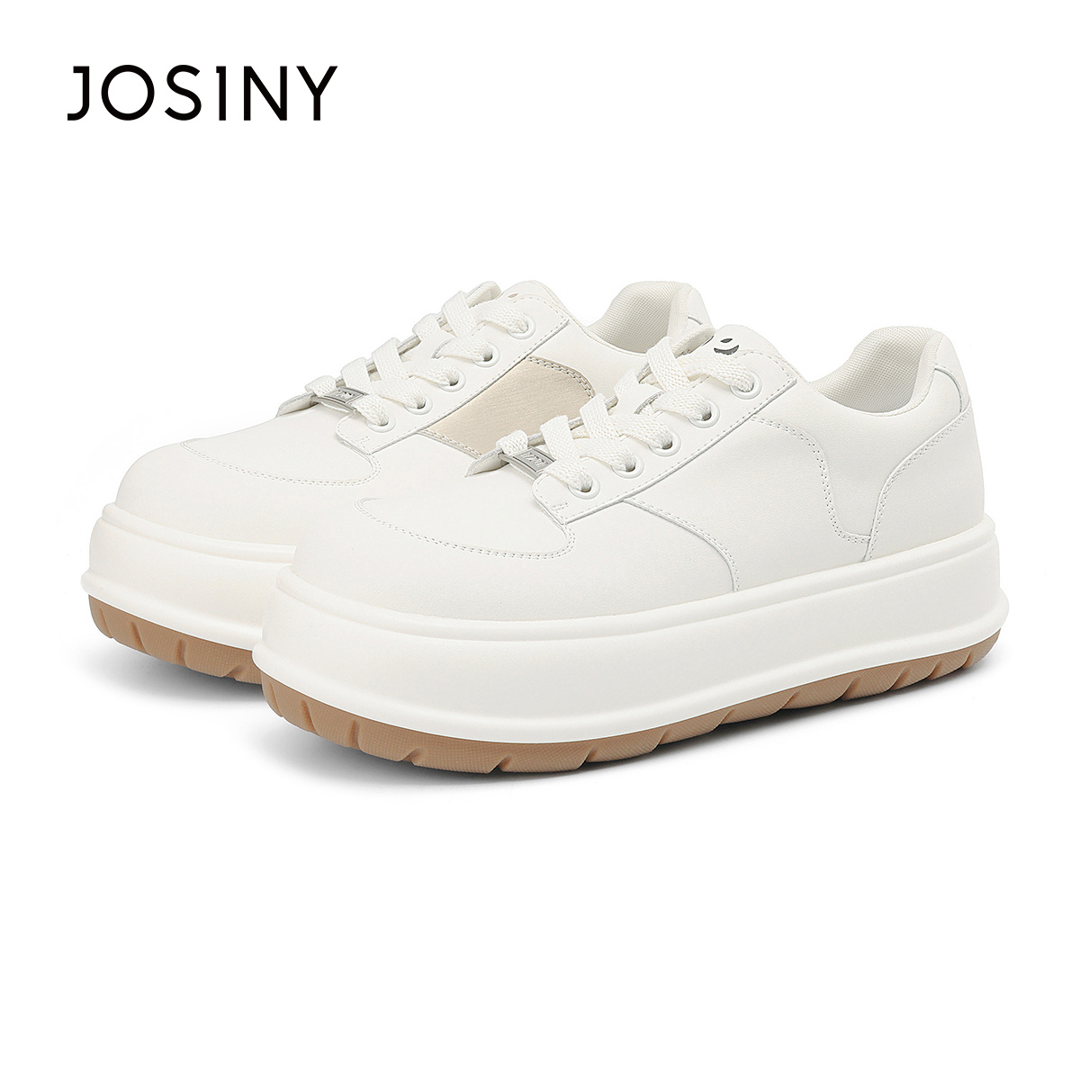 卓诗尼2024秋季新款厚底增高防滑单鞋舒适不累脚小白鞋休闲鞋女