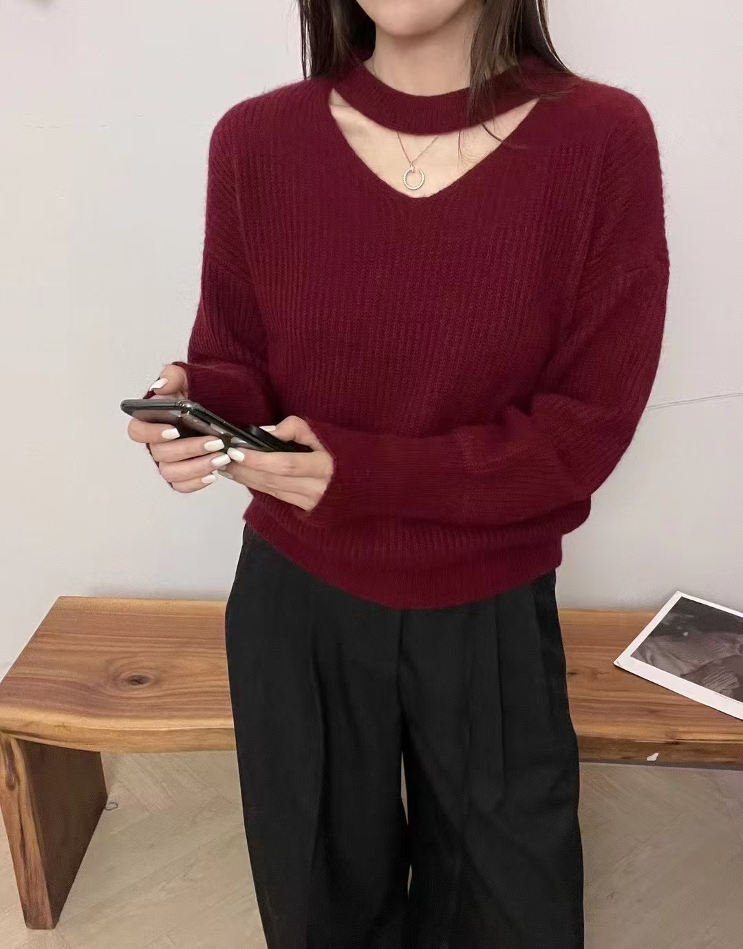 时尚百搭洋气款小心机针织衫