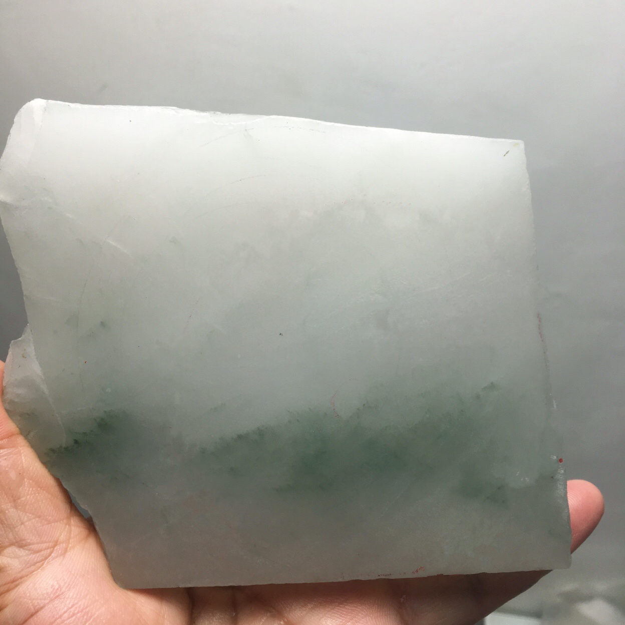 新疆天山翠板料定制手镯石英质玉冰飘翠颜色多样性发货拍一发一