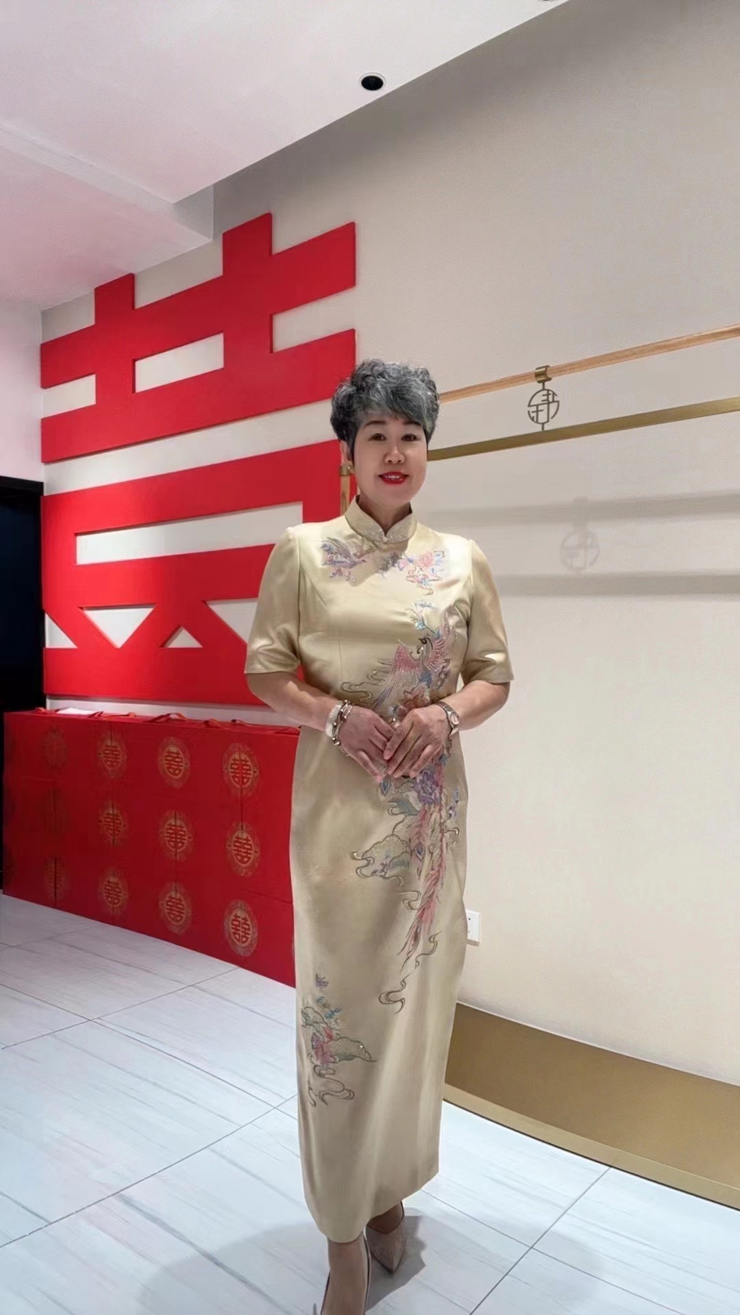 六礼170339高贵喜妈妈婚礼旗袍礼服高端喜婆婆婚宴装新中式喜服