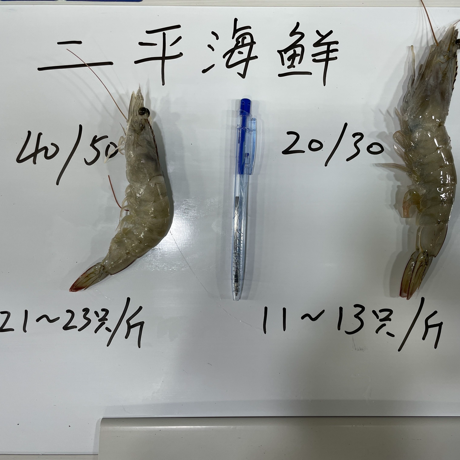 白虾沈阳二平，盐冻大虾20/30跟30/40规格净重3.3斤