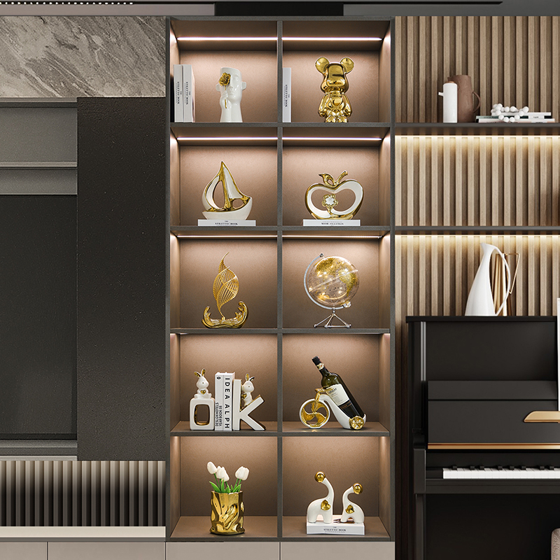 酒柜装饰品摆件套装红酒架现代轻奢高档家居客厅玄关电视柜暴力熊