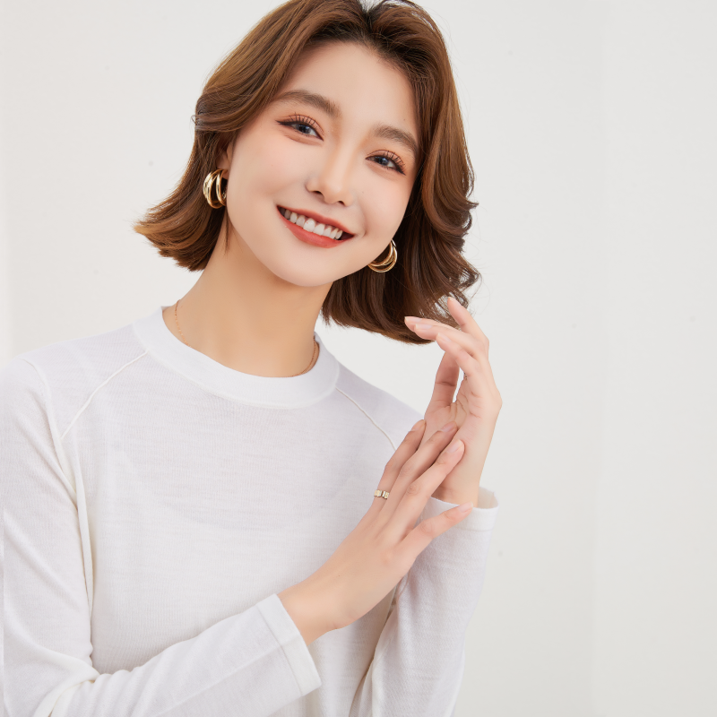 {扬子羊毛}女士圆领打底套头针织衫