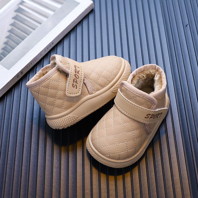 儿童雪地靴男童2025冬季女童防水皮面保暖棉鞋防滑宝宝中小童靴子