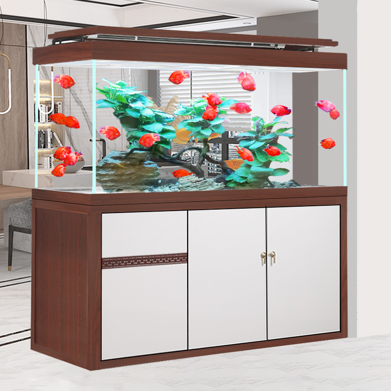 江彩落地鱼缸客厅大型家用底滤玄关屏风隔断水族箱2025新款免换水