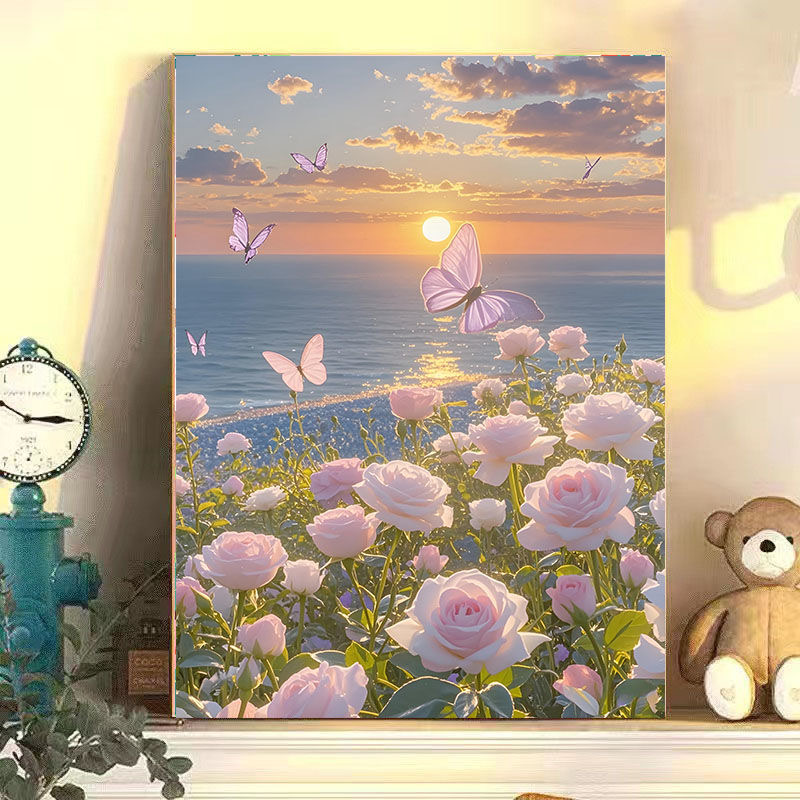 diy数字油画花卉系列手工填充填色油画高级解压治愈系装饰挂画