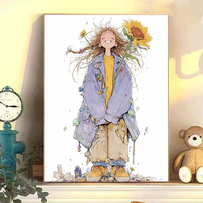 diy数字油画自由风系列手工填充填色油画解压治愈系列装饰挂画