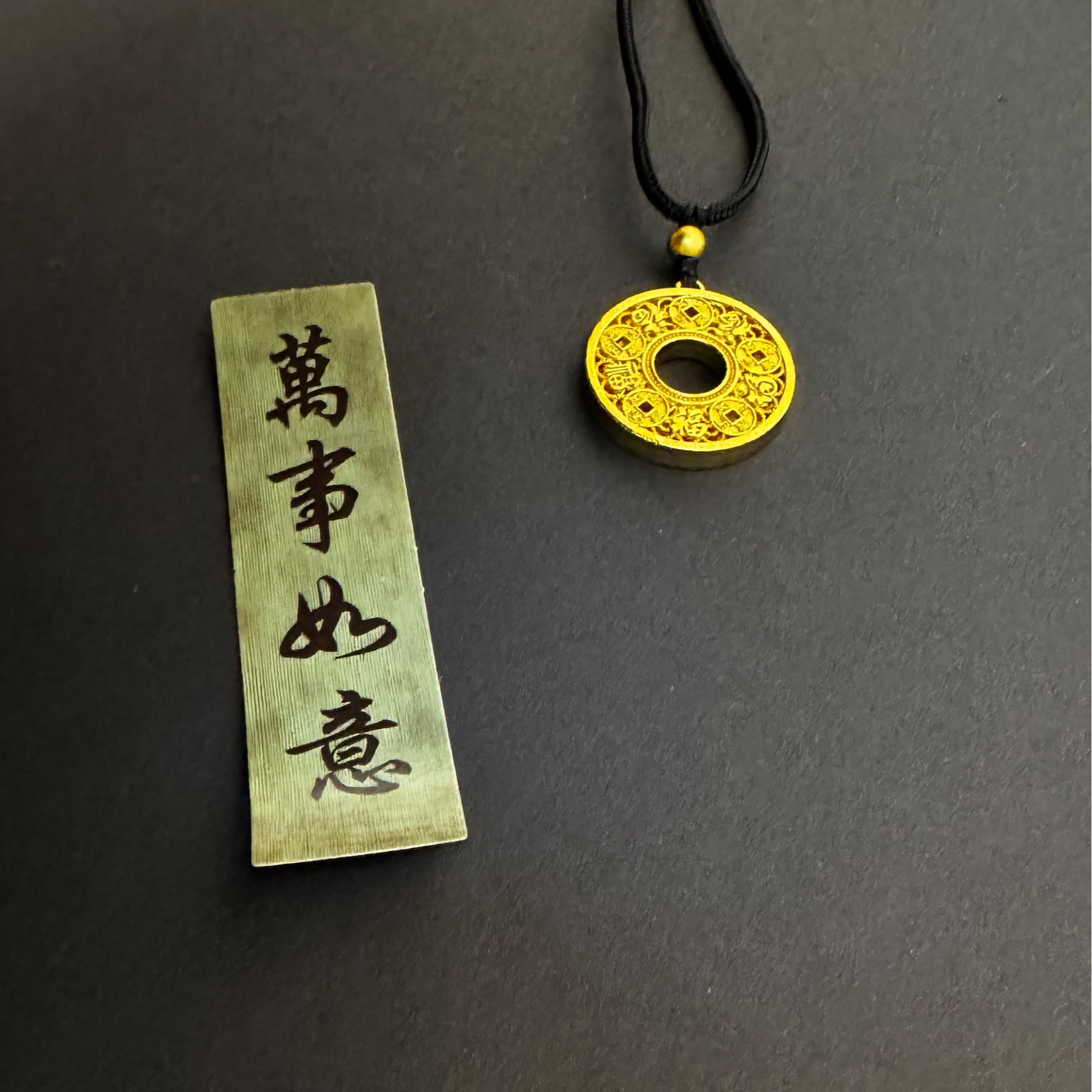 合金吊坠 合金项链 五帝钱项链古法镂空五帝钱平安扣吊坠