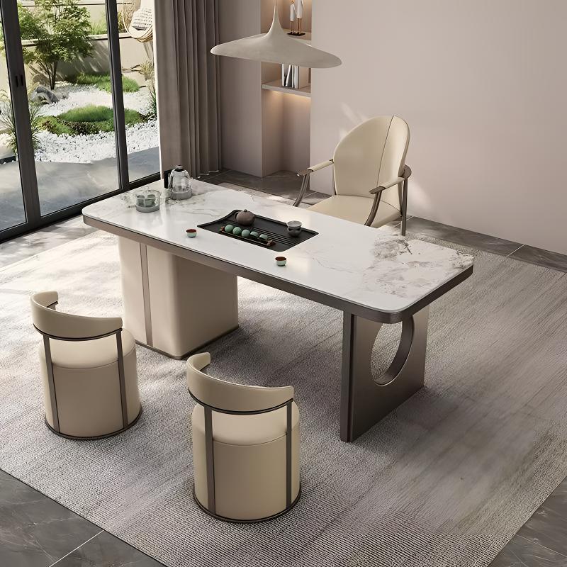 岩板茶桌轻奢现代高级感茶台现代简约家用茶室办公室泡茶功夫茶几