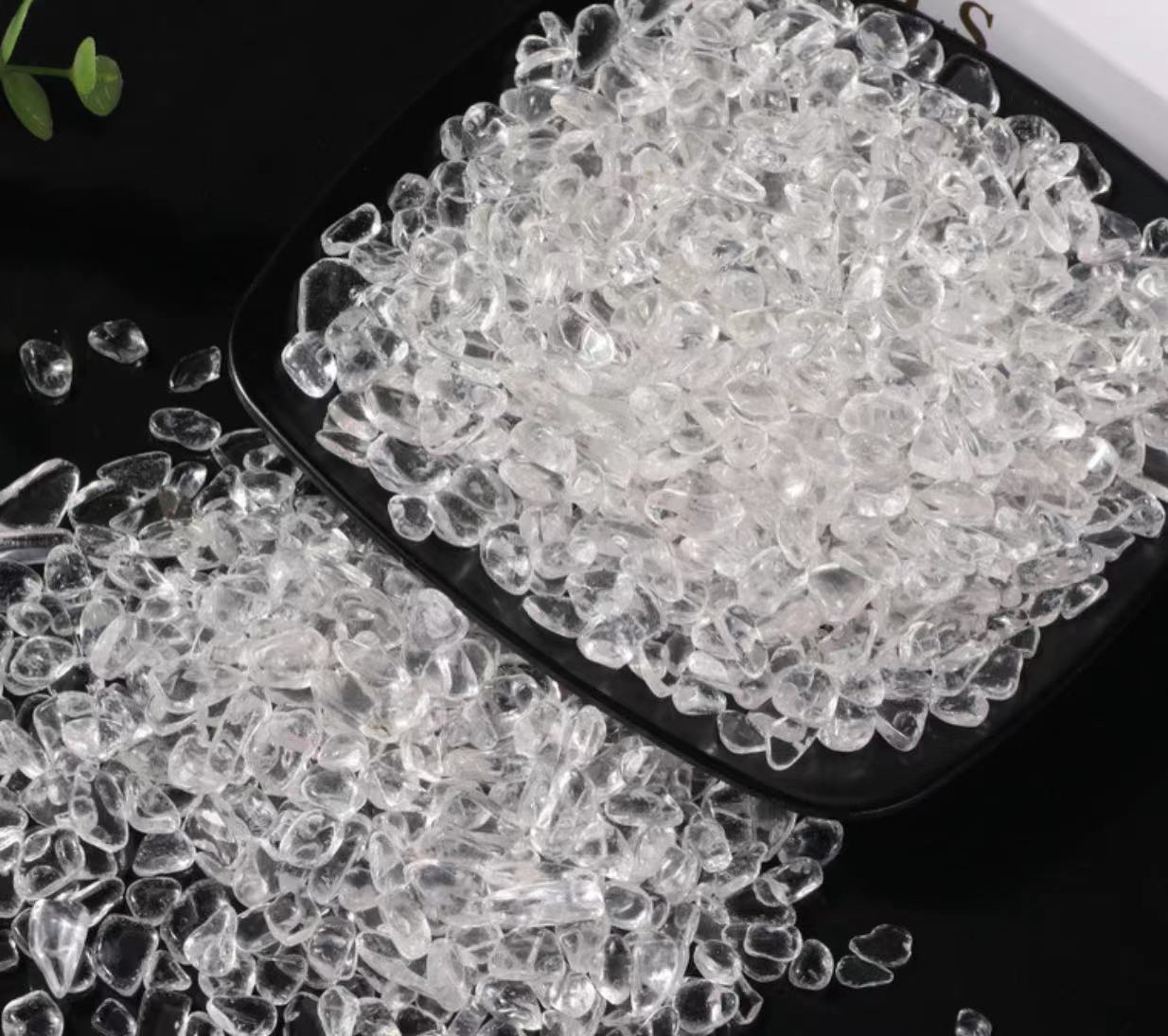 天然原石白水晶碎石消磁石5-7mm（300克）