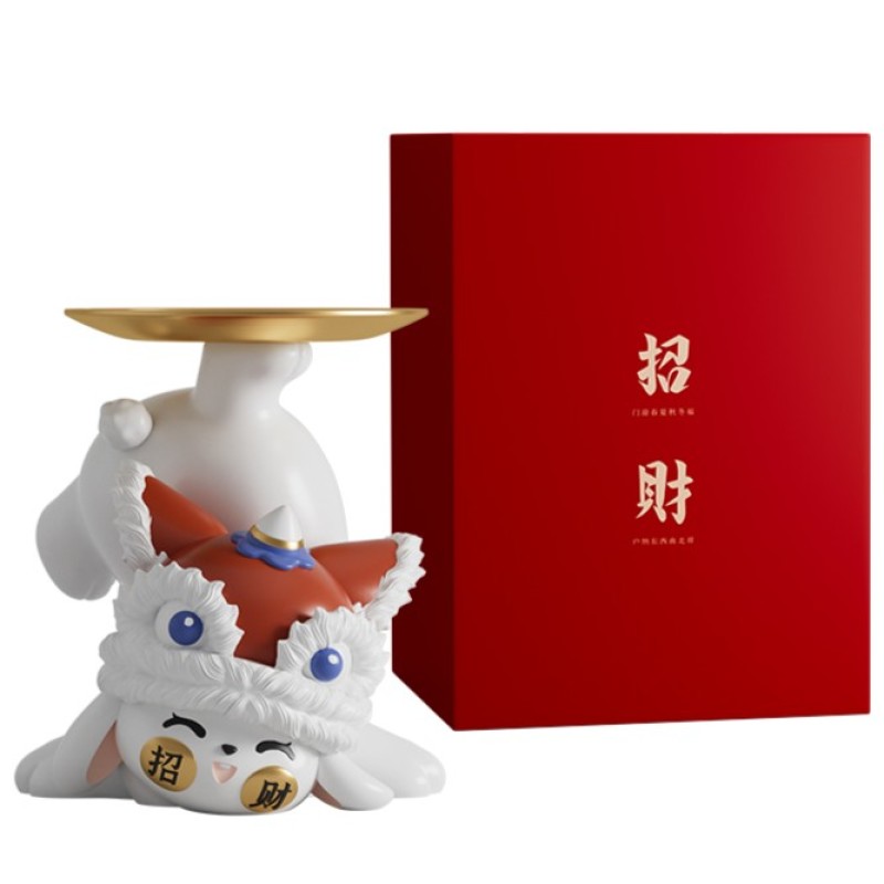 国潮风醒狮创意玄关钥匙收纳桌面摆件乔迁招软装饰品乔迁新居礼品