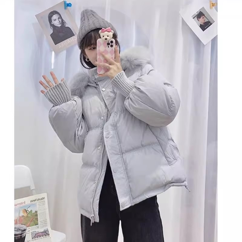 2023冬季新款韩版时尚大毛领羽绒服女短款宽松显瘦小个子休闲外套