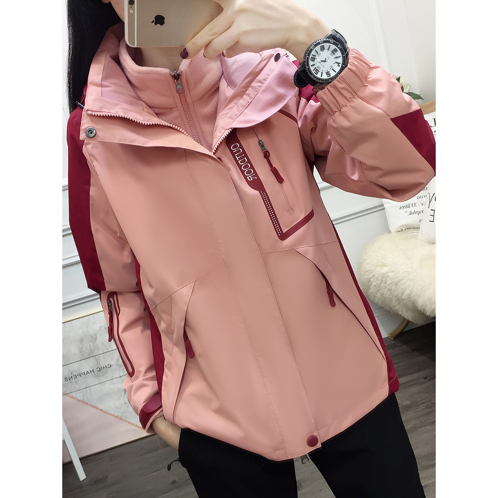 安踏神行冲锋衣女款三合一可拆卸防水防风雪山登山服男冬季保暖滑