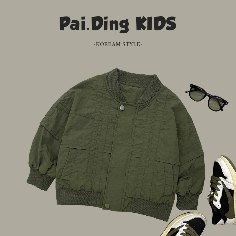 现货【文文妈】春秋装儿童韩版时尚气质洋气酷帅工装外套ZY3014