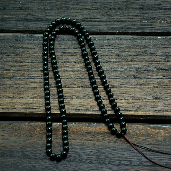 天然和田玉108卡6mm项链