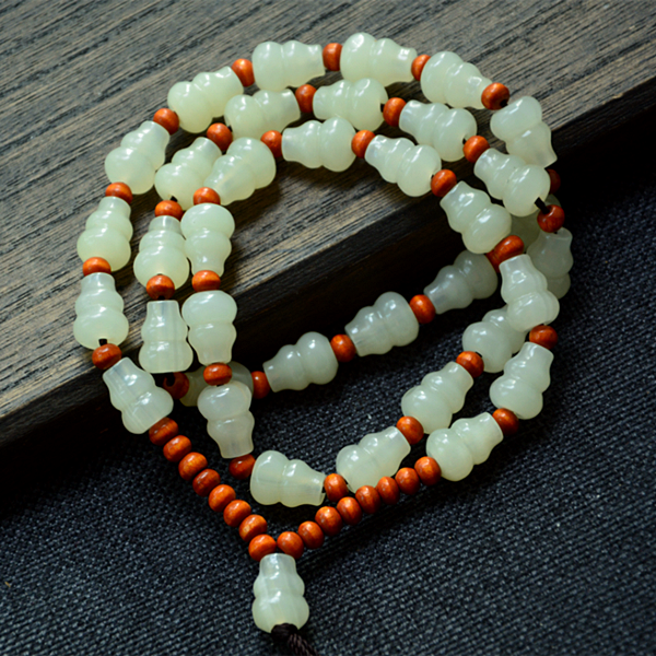 暖黄玉葫芦卡10mm颈饰搭配吊坠毛衣链多圈手串