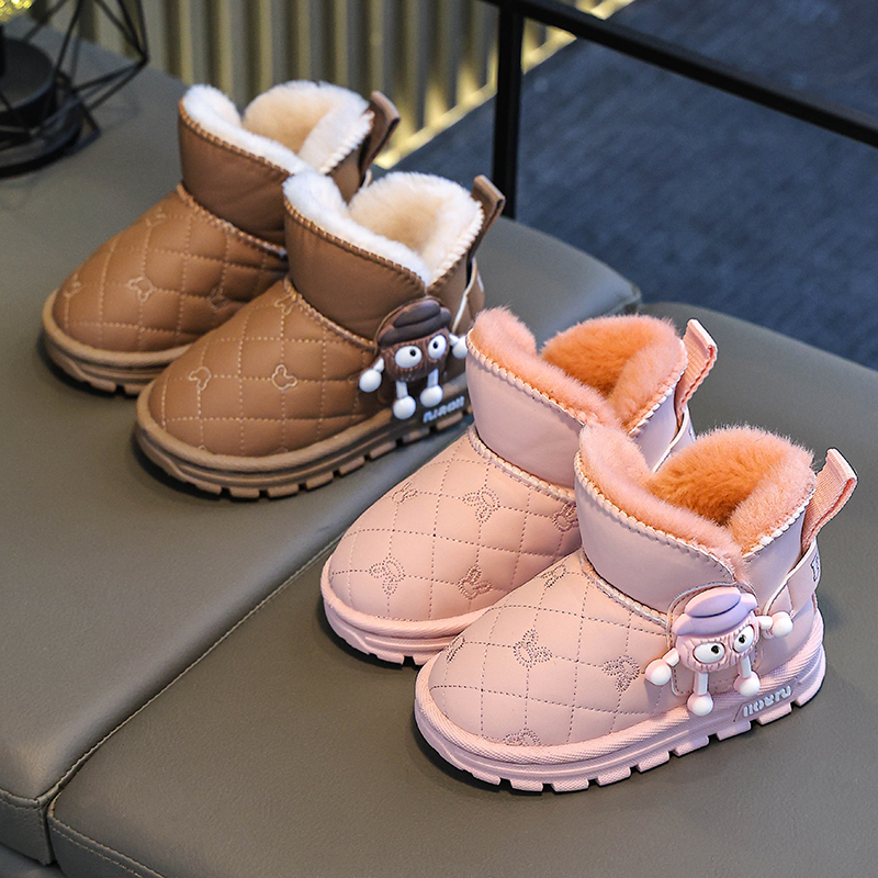 大棉冬季防水童鞋靴子男儿童加厚软底防滑雪地靴棉鞋宝宝雪地靴