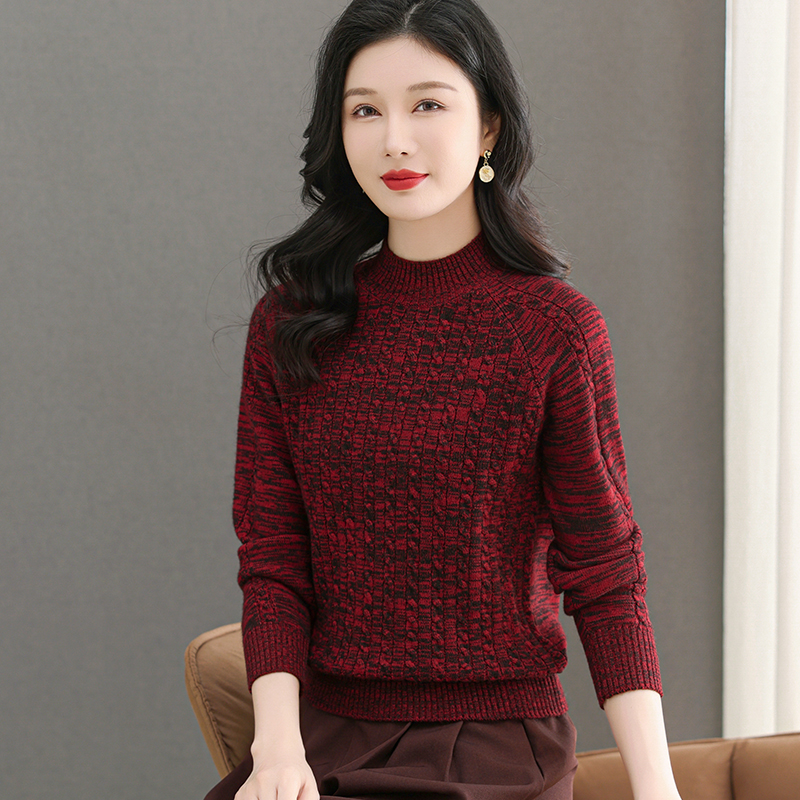 2024秋冬新款女士圆领套头显瘦洋气短款9175