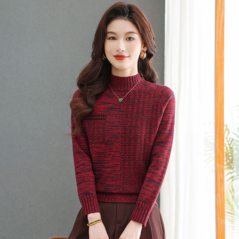 2024秋冬新款女士圆领套头显瘦洋气短款98980