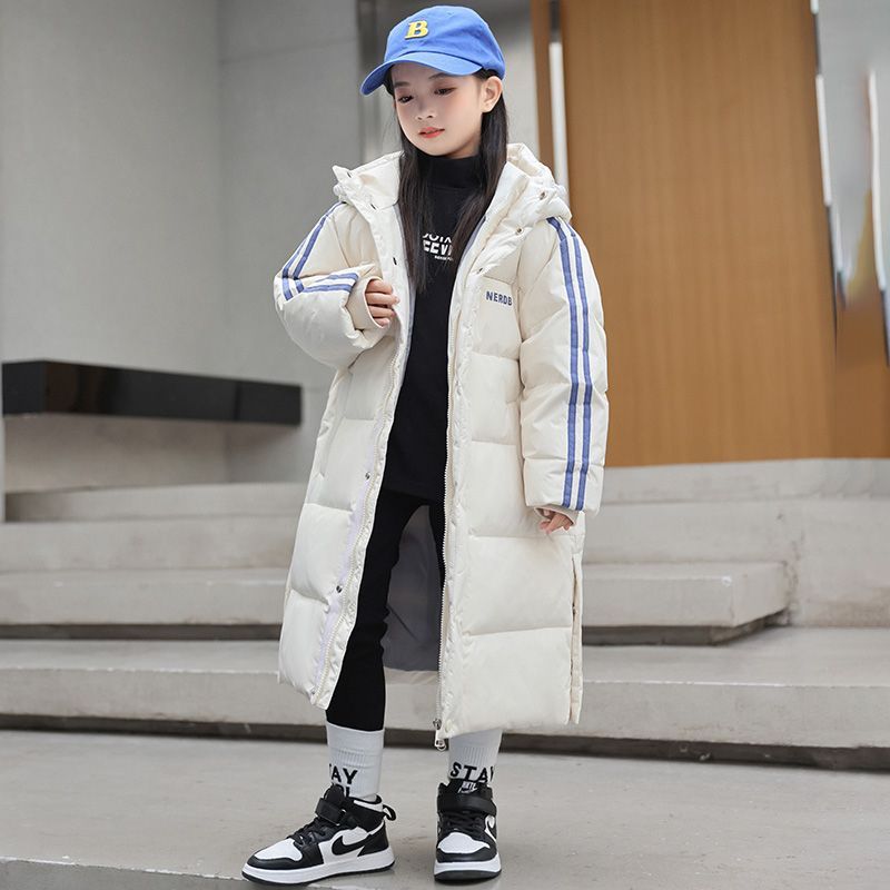 波官正司方品新登儿童羽绒服女童中长款过膝加厚2023新款洋气男童