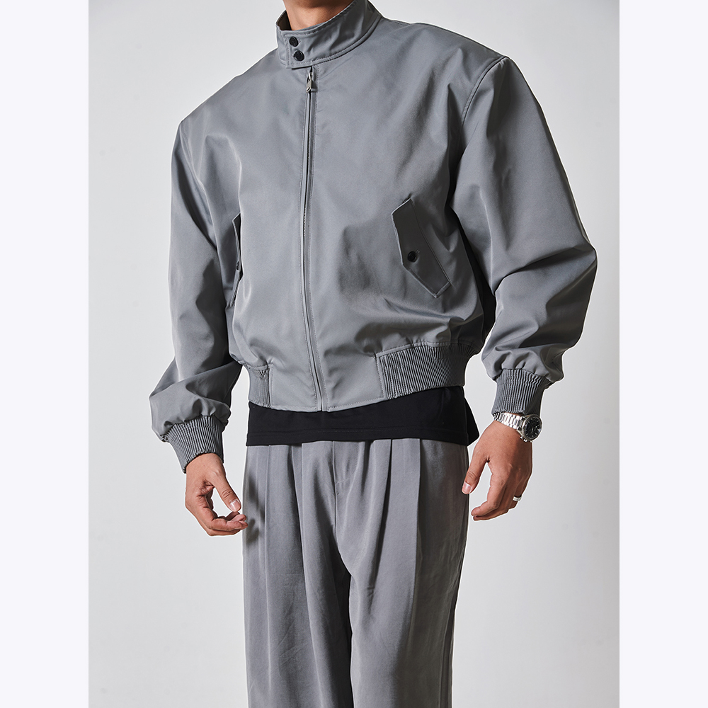 宋春江同款 春季宽松夹克立领外套短款百搭高级感精工设计上衣