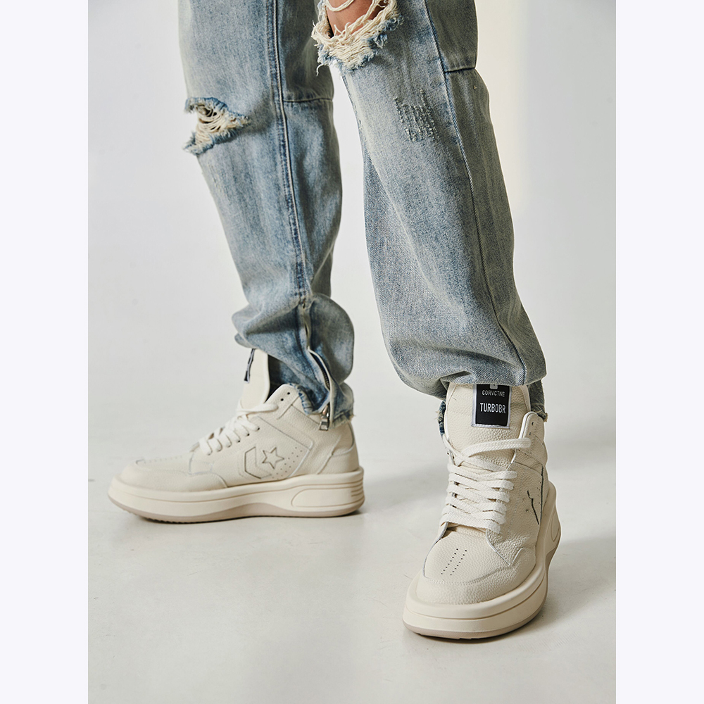 宋春江同款 高帮鞋潮牌ins高街联名款小白鞋厚底休闲运动鞋板鞋