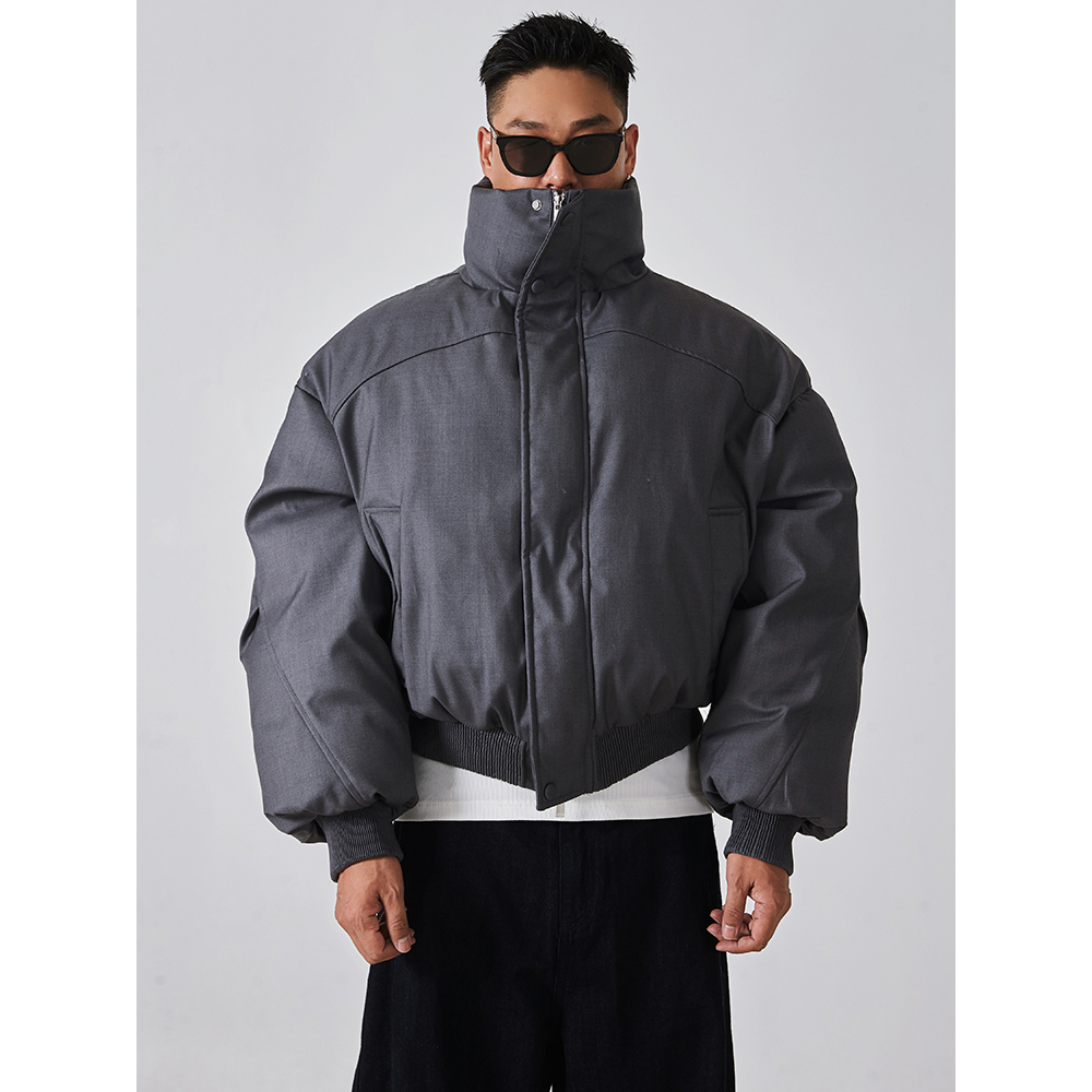 宋春江同款 秋季短款加厚棉服cleanfit冬季立领大牌挺阔感宽松潮