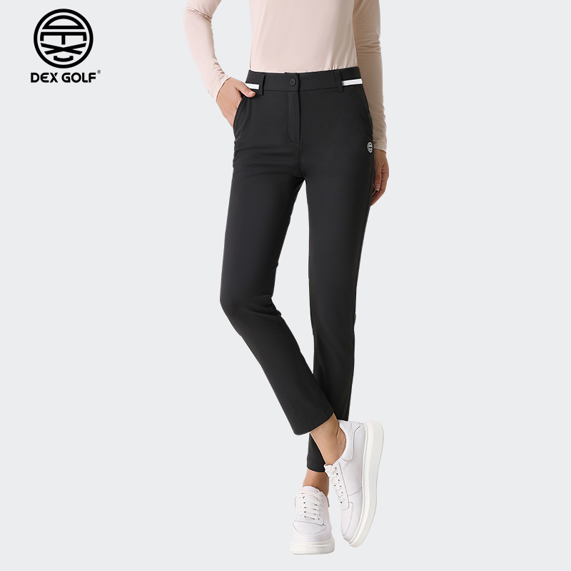 DEXGOLF高尔夫女士长裤新款4058侧腰拼色修身长裤直筒裤运动弹力