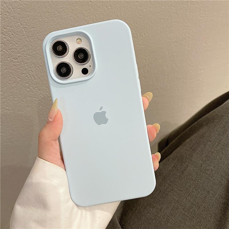 新款简约液态硅胶14promax保护套iPhone12苹果15手机壳女耐脏全包