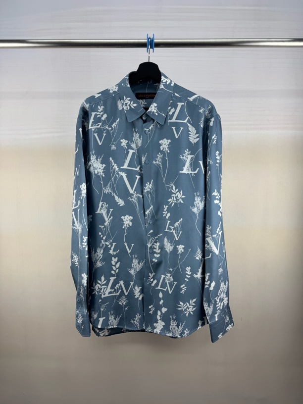 全新未使用 LouisVuitton/路易威登 麦穗丝绸衬衫/XL码/M9575