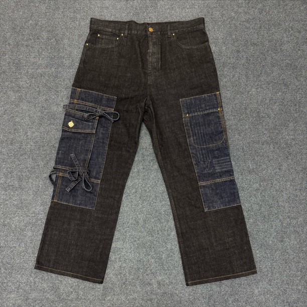 全新未使用 LouisVuitton/路易威登 蝴蝶做旧牛仔裤/34码/M2272