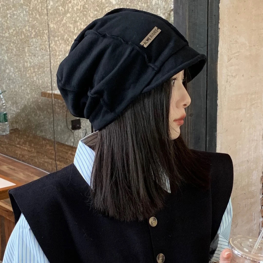百搭高颜值显白堆堆帽洋气减龄冷帽女新款月子帽上档次气质包头帽