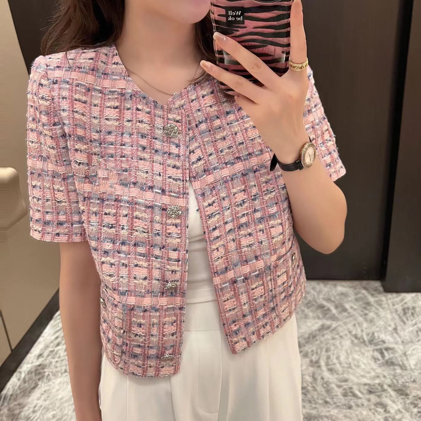 【大静静】编织小香风名媛高级感上衣短外套475