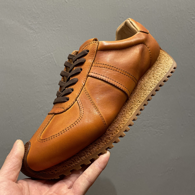 真皮复古2024新款阿甘鞋轻便舒适运动休闲男鞋百搭透气潮流德训鞋