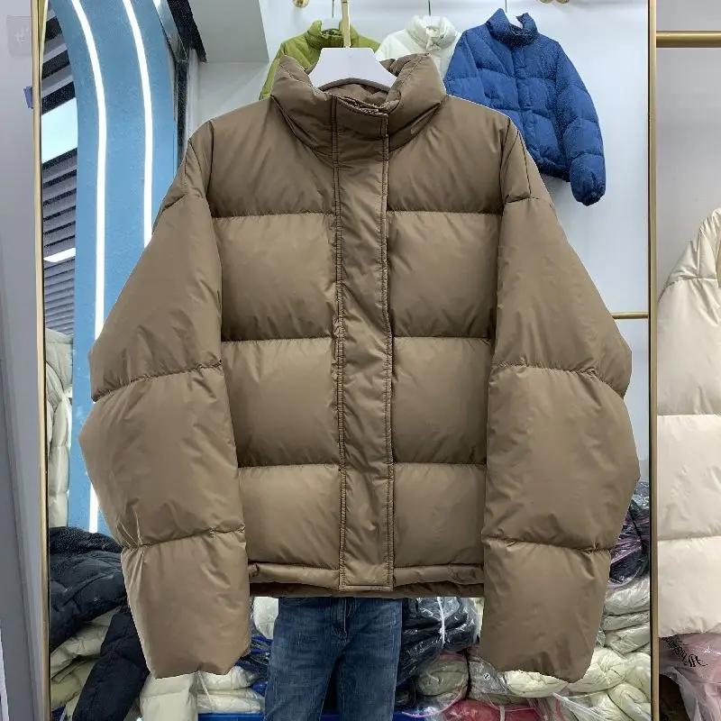 波司橙羽绒服2023年新款小个子短款羽绒服女款冬季黑色白鸭绒加厚