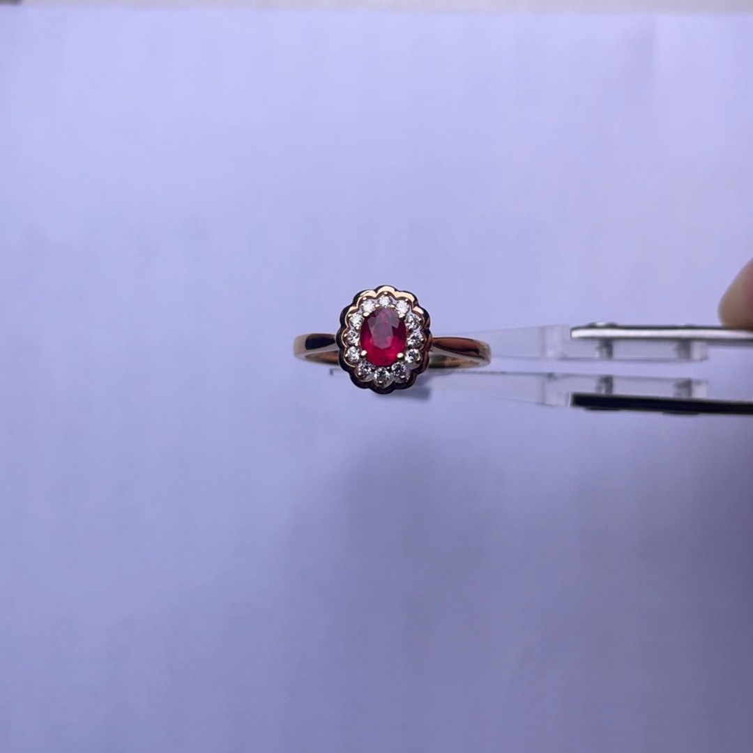 0226 S（00984416）/18K金红宝石戒指13号圈口-主石0.48ct