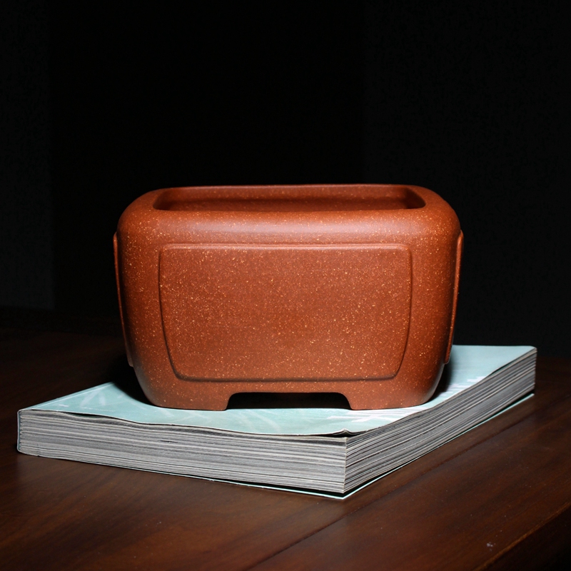 奎面窝口四方形精品紫砂花盆小盆景盆栽老桩三角梅花菖蒲托盘