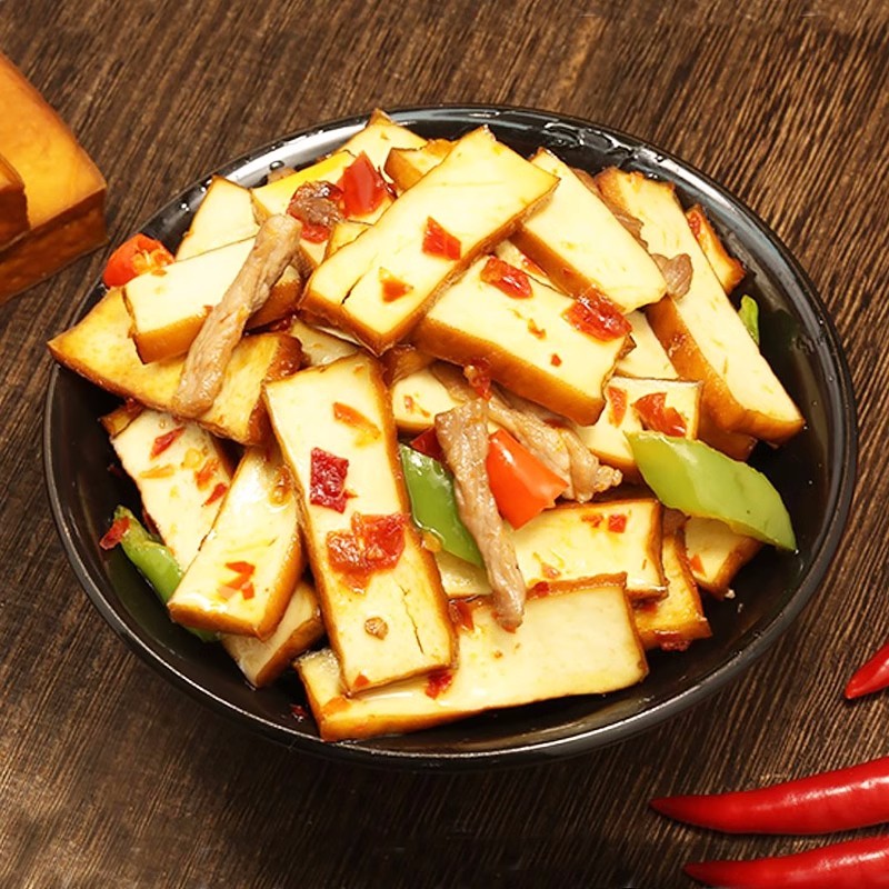 陕西汉中特产黄官烟熏/卤味豆腐干手工自制石磨豆腐麻辣豆腐干