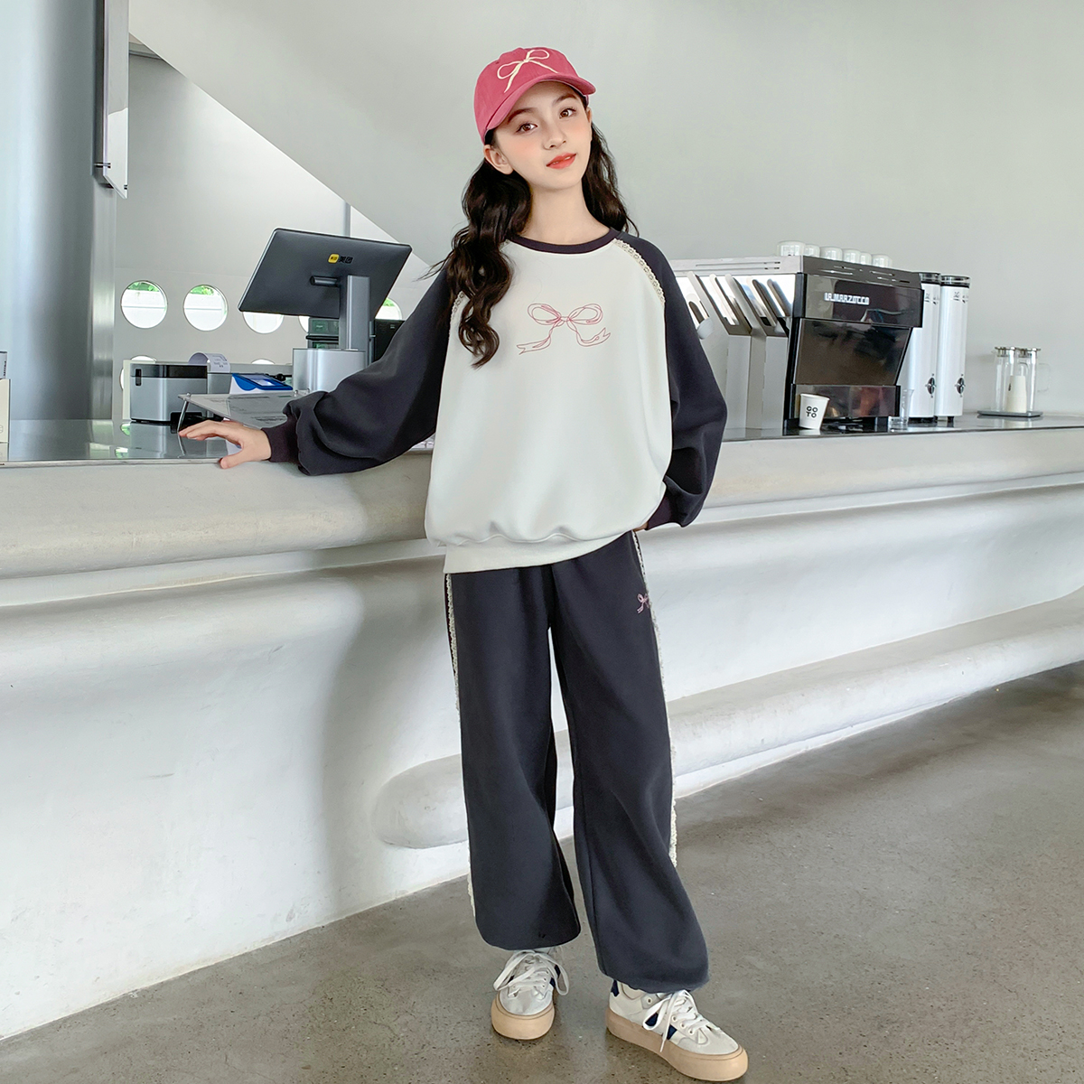 女童春装套装2025款儿童女孩洋气春秋款衣服女童两件套Q61375