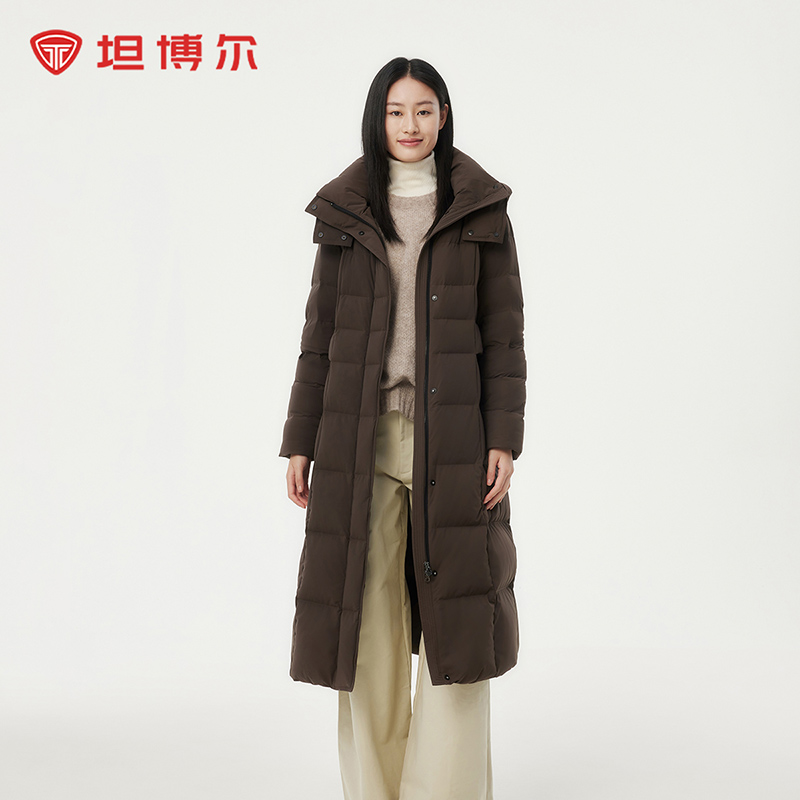 【官方】坦博尔2024冬季新女长款羽绒服宽松舒适保暖外套TBF530872Z