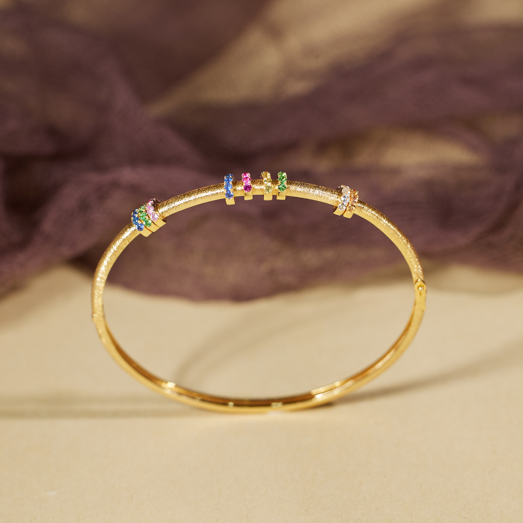 【鸭鸭补贴】澄钰*彩蓝宝手镯*18K金镶嵌U8709