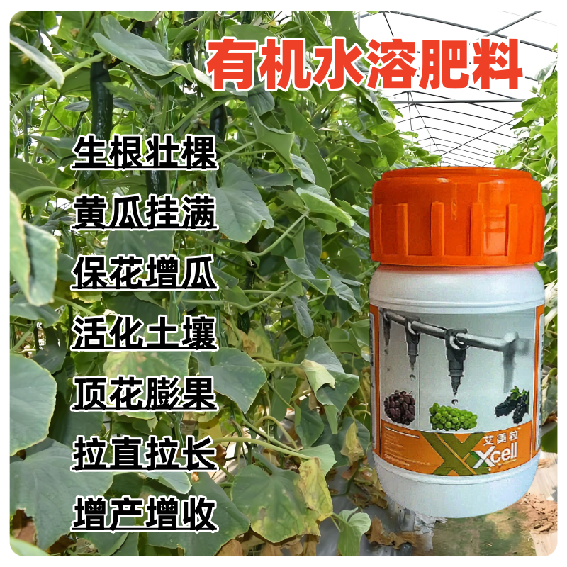 黄瓜用水溶肥瓶装冲施肥农用膨果加大拉直拉长有机水溶肥料