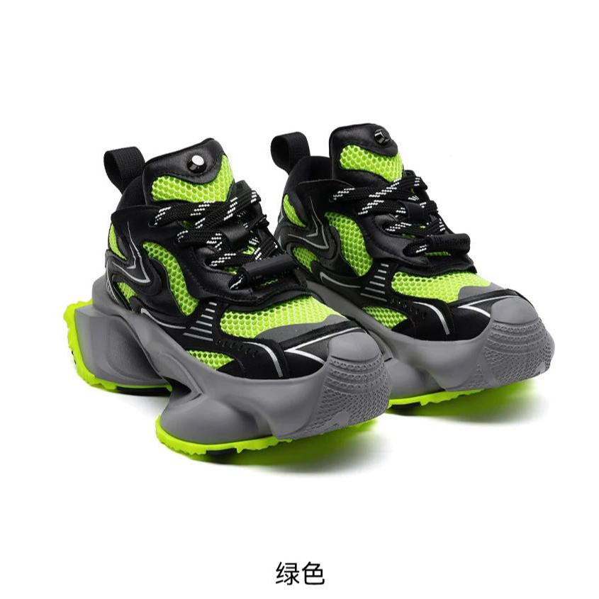 LH-老爹鞋女超火2024春季新款拼色网面透气厚底增高时尚休闲鞋女