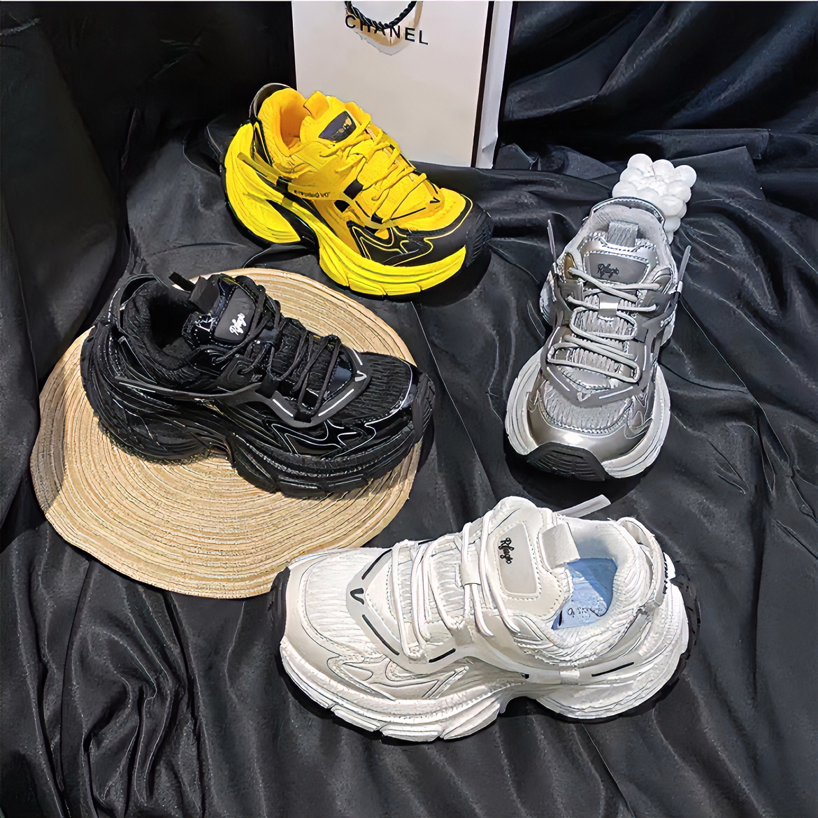 Fanmanxue/梵漫雪LH-欧洲站巴黎系列老爹鞋女2024新款透网运动鞋