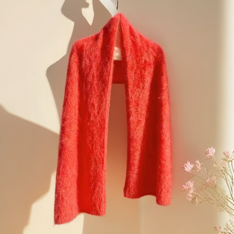 100%山羊绒围巾保暖百搭长围巾1.8米长柔软亲肤秋冬三股花纱